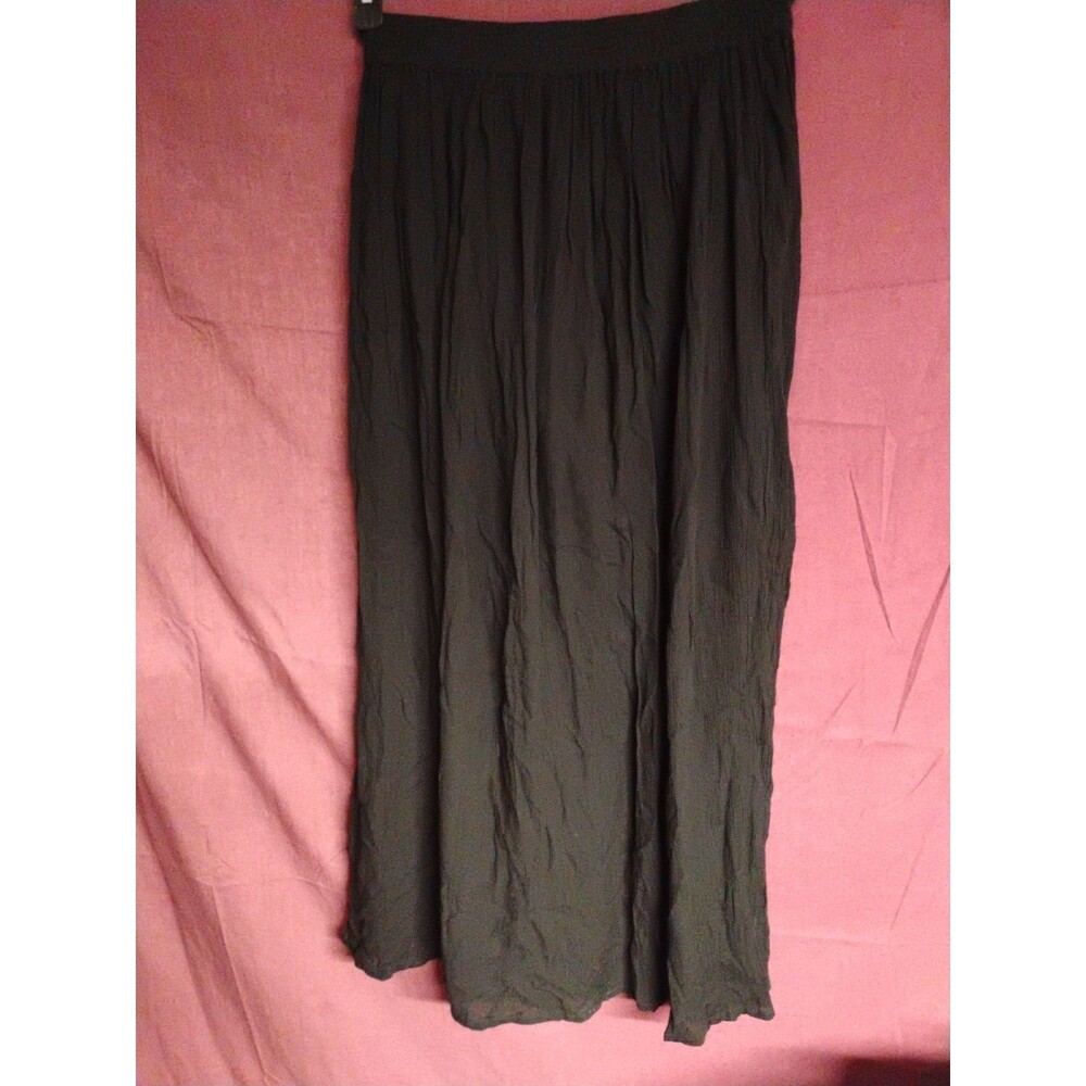 CHAUDRY KC Black Maxi Skirt Size Small Elastic Waist Gothic Halloween Witchy